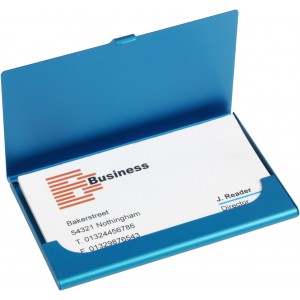 Alumínium névjegykártya tartó, kék (névjegytartó)