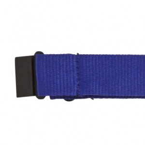 Csatos nyakpánt cseppkarabínerrel, fekete/kék (nyakpánt, karpánt, badgetartó)