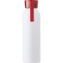 Alumínium palack, 650 ml, fehér/piros