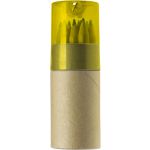 Fa színesceruza készlet, 12 db-os, hengerben, sárga/natúr (2495-06)