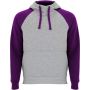 Roly Badet uniszex kapucnis pulver, Heather grey, Purple