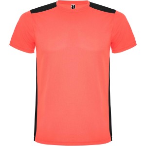 Roly Detroit r�vid ujj� uniszex sportp�l�, Fluor Coral, Black