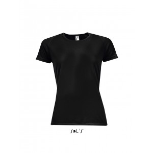 Sols Sporty raglnujjas ni pl, Black (T-shirt, pl, kevertszlas, mszlas)