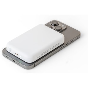 Vezet�k n�lk�li powerbank, 5000 mAh, feh�r