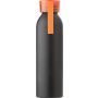 Alumnium palack, 650 ml, fekete/narancs